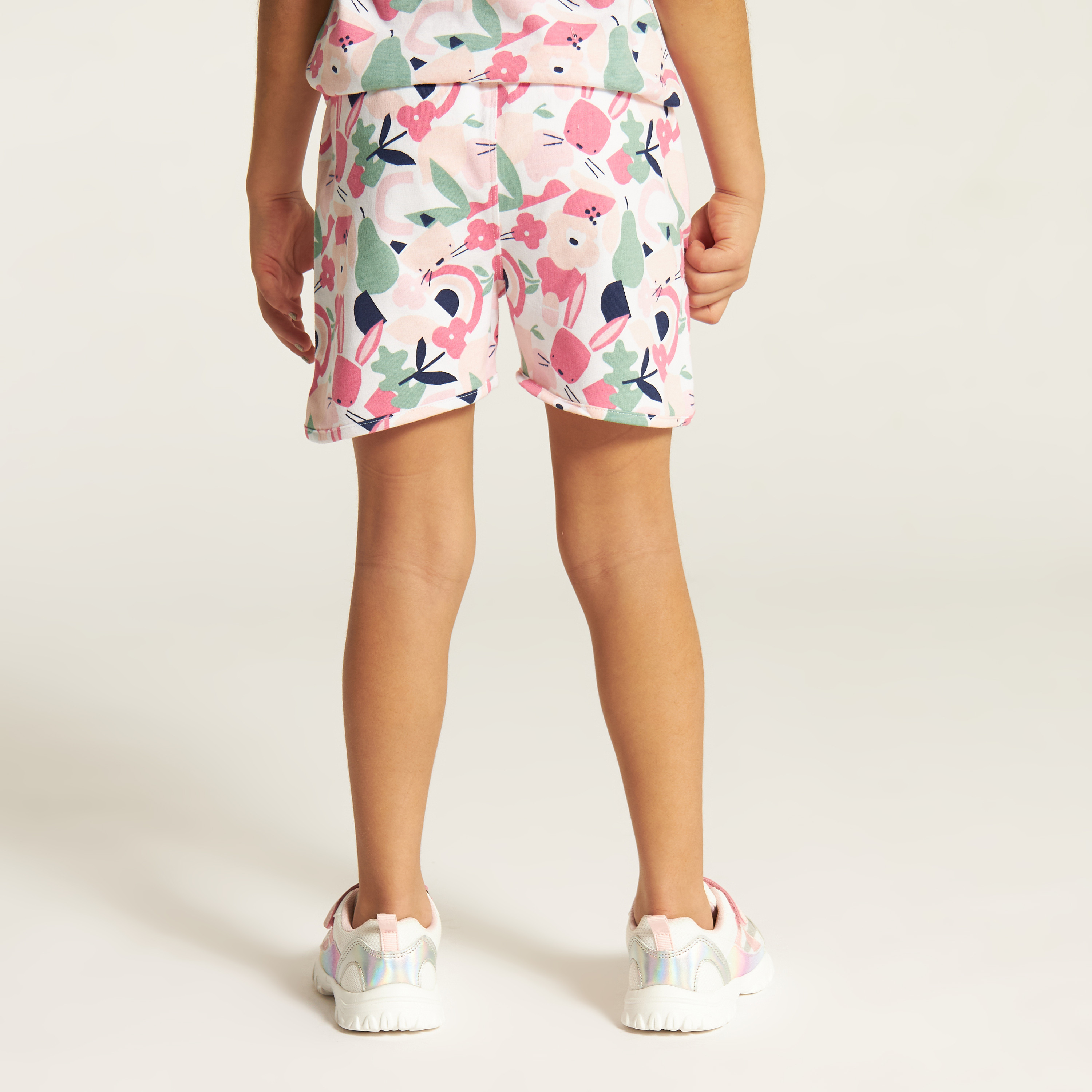 Juniors All Over Print Shorts with Drawstring Closure-baby-girls-clothing-bottoms-shorts-image-4