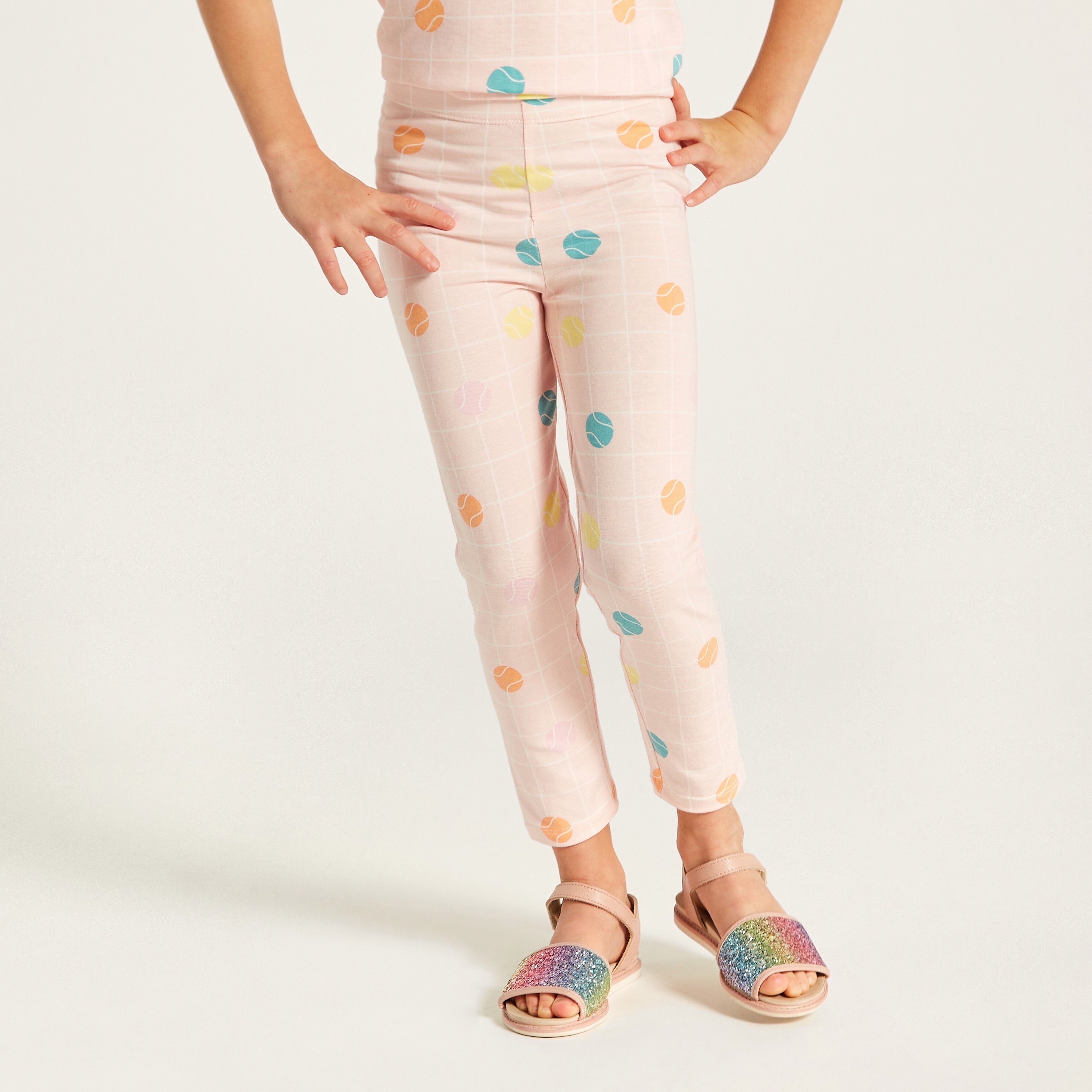 Juniors Printed Leggings with Elasticated Waistband - Set of 2-baby-girls-clothing-bottoms-leggings-image-4