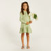Juniors Printed Polo Dress with Ruffle Detail and Long Sleeves-Dresses%2C Gowns and Frocks-thumbnail-0