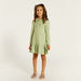 Juniors Printed Polo Dress with Ruffle Detail and Long Sleeves-Dresses%2C Gowns and Frocks-thumbnail-1