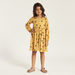Juniors All Over Print Dress with Henley Neck and Long Sleeves-Dresses%2C Gowns and Frocks-thumbnailMobile-1