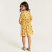Juniors All Over Print Dress with Henley Neck and Long Sleeves-Dresses%2C Gowns and Frocks-thumbnailMobile-3
