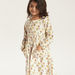 Juniors All Over Floral Print Dress with Henley Neck and Long Sleeves-Dresses%2C Gowns and Frocks-thumbnail-2