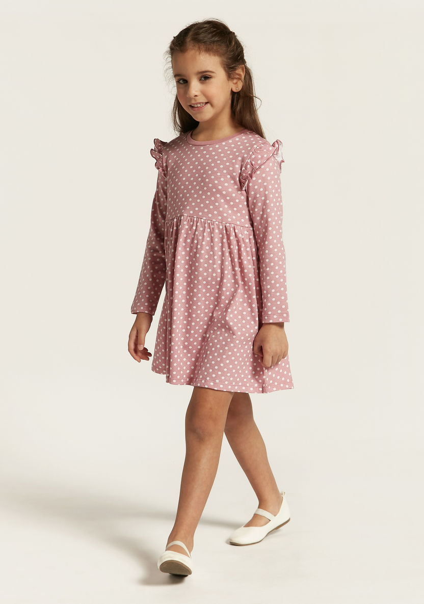 Juniors Printed A-line Dress with Long Sleeves - Set of 3-Multipacks-image-1