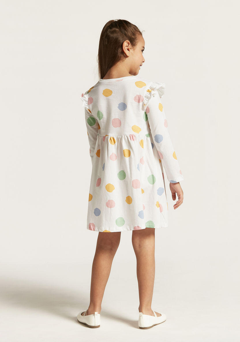 Juniors Printed A-line Dress with Long Sleeves - Set of 3-Dresses, Gowns & Frocks-image-7