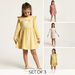 Juniors Printed A-line Dress with Long Sleeves and Ruffles - Set of 3-Dresses%2C Gowns and Frocks-thumbnailMobile-0