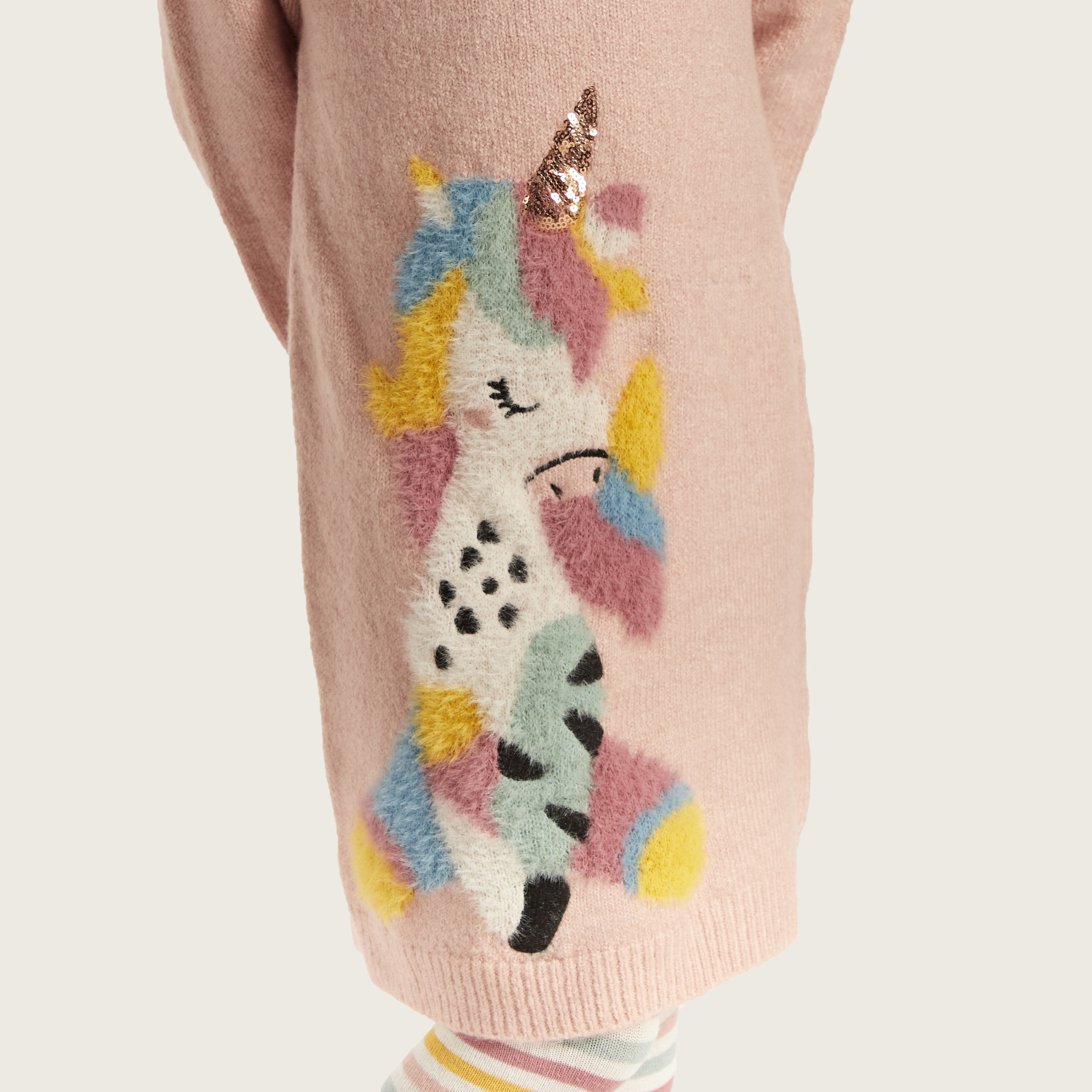 Juniors Unicorn Sweat Dress and Striped Stockings Set-girls-clothing-dressesandjumpsuits-image-3