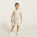Juniors Printed Polo Dress with Short Sleeves and Flounce Hem-Dresses%2C Gowns and Frocks-thumbnailMobile-0