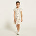Juniors Printed Polo Dress with Short Sleeves and Flounce Hem-Dresses%2C Gowns and Frocks-thumbnailMobile-1