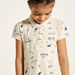 Juniors Printed Polo Dress with Short Sleeves and Flounce Hem-Dresses%2C Gowns and Frocks-thumbnailMobile-2