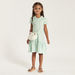 Juniors Printed Polo Dress with Short Sleeves and Flounce Hem-Dresses%2C Gowns and Frocks-thumbnailMobile-0
