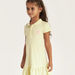 Juniors Printed Polo Dress with Short Sleeves and Flounce Hem-Dresses%2C Gowns and Frocks-thumbnailMobile-2