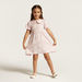 Juniors Floral Print Dress with Peter Pan Collar and Short Sleeves-Dresses%2C Gowns and Frocks-thumbnail-1