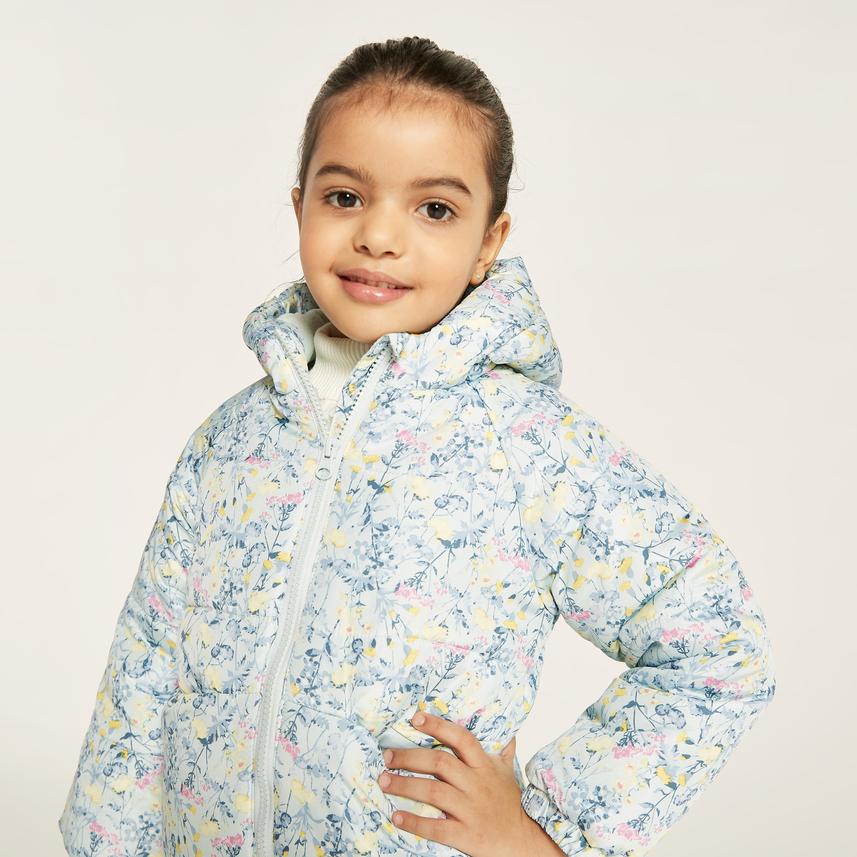 Juniors Printed Zip Through Jacket with Hood and Long Sleeves-baby-girls-clothing-winterwear-jacketsandcoats-image-4