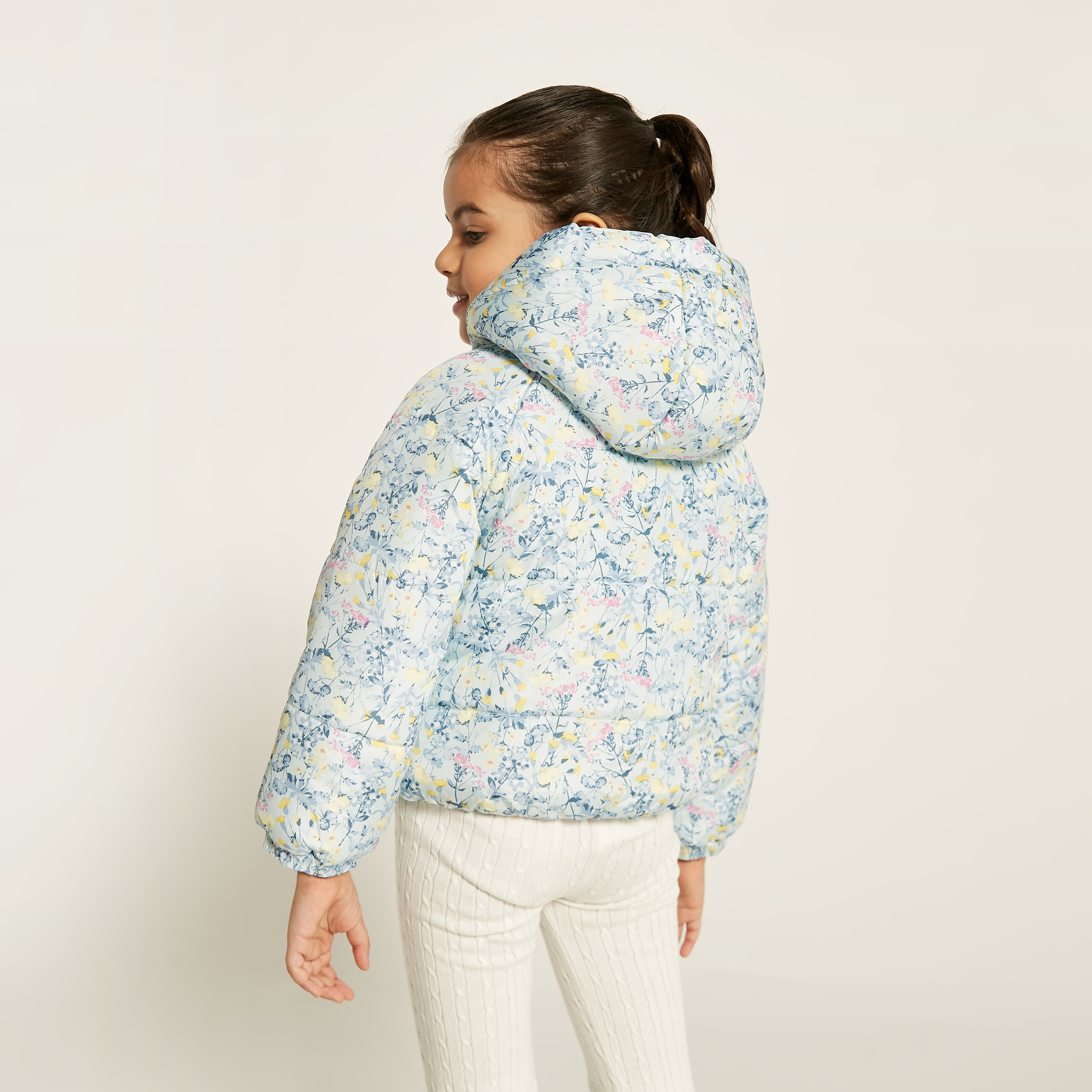 Juniors Printed Zip Through Jacket with Hood and Long Sleeves-baby-girls-clothing-winterwear-jacketsandcoats-image-5