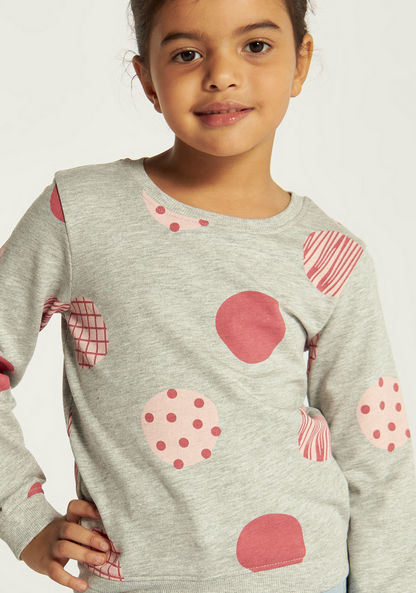 Juniors All Over Print Sweatshirt with Round Neck and Long Sleeves-Sweatshirts-image-2
