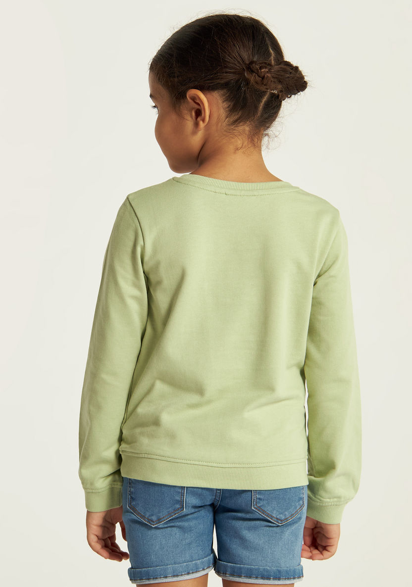 Juniors Graphic Print Sweatshirt with Round Neck and Long Sleeves-Sweatshirts-image-3