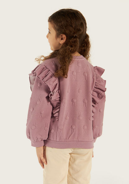 Juniors Bunny Applique Sweatshirt with Ruffle Detail and Long Sleeves-Sweaters and Cardigans-image-4