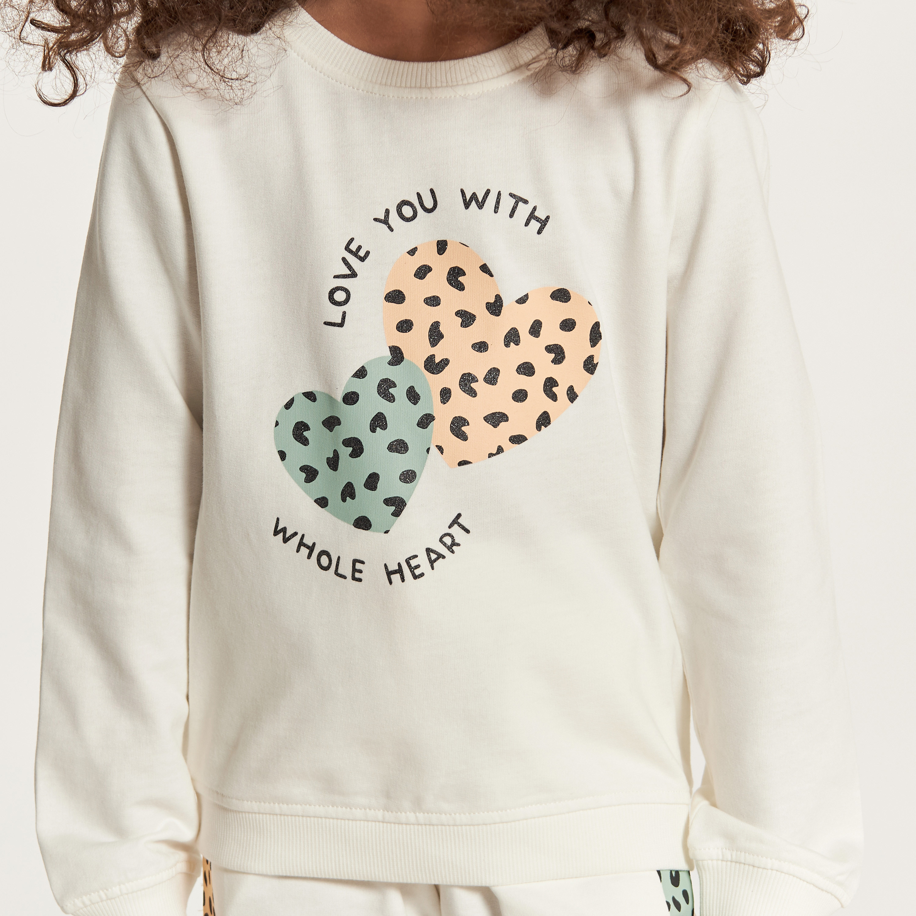 Juniors Printed Crew Neck Sweatshirt with Long Sleeves-baby-girls-clothing-winterwear-sweatshirts-image-3