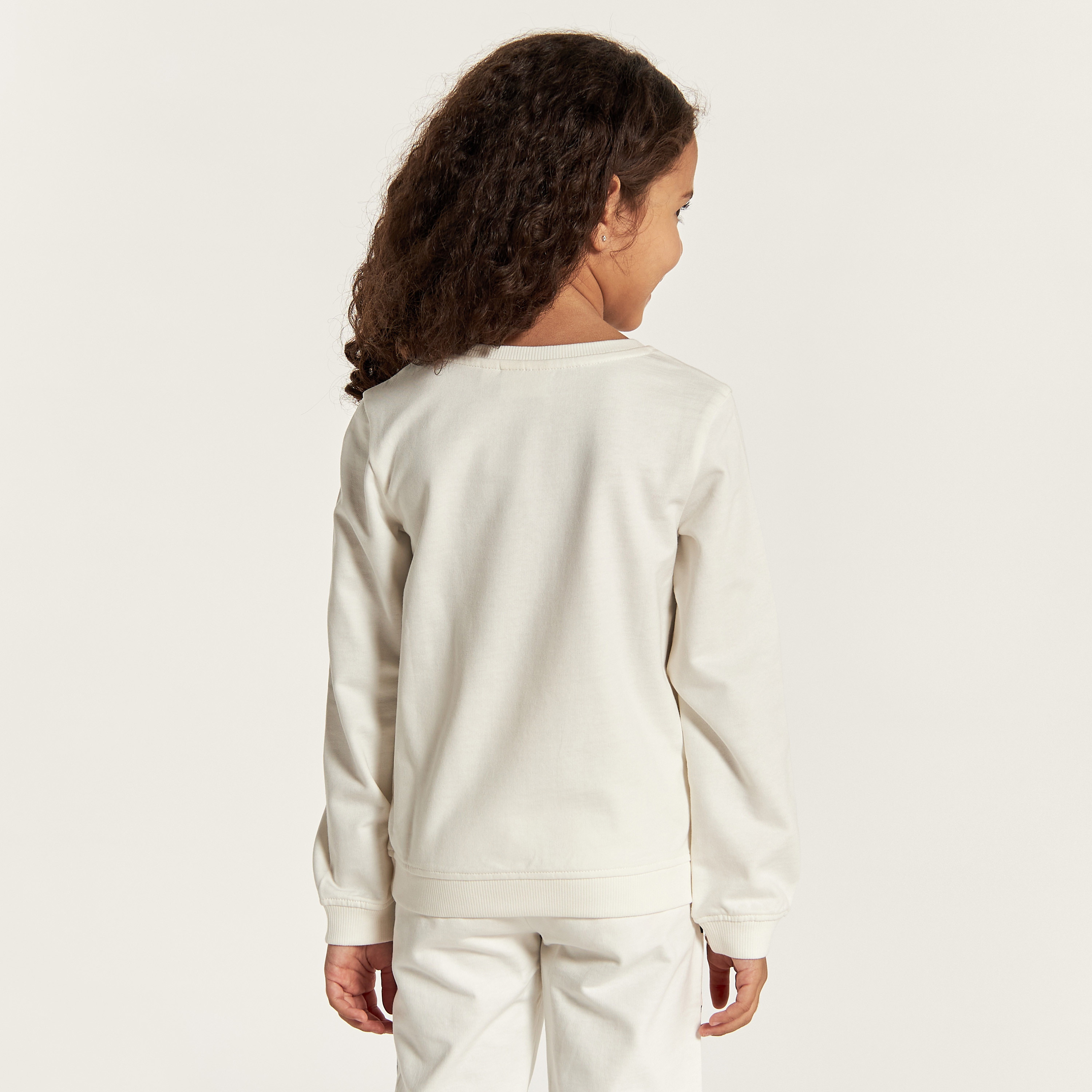 Juniors Printed Crew Neck Sweatshirt with Long Sleeves-baby-girls-clothing-winterwear-sweatshirts-image-4