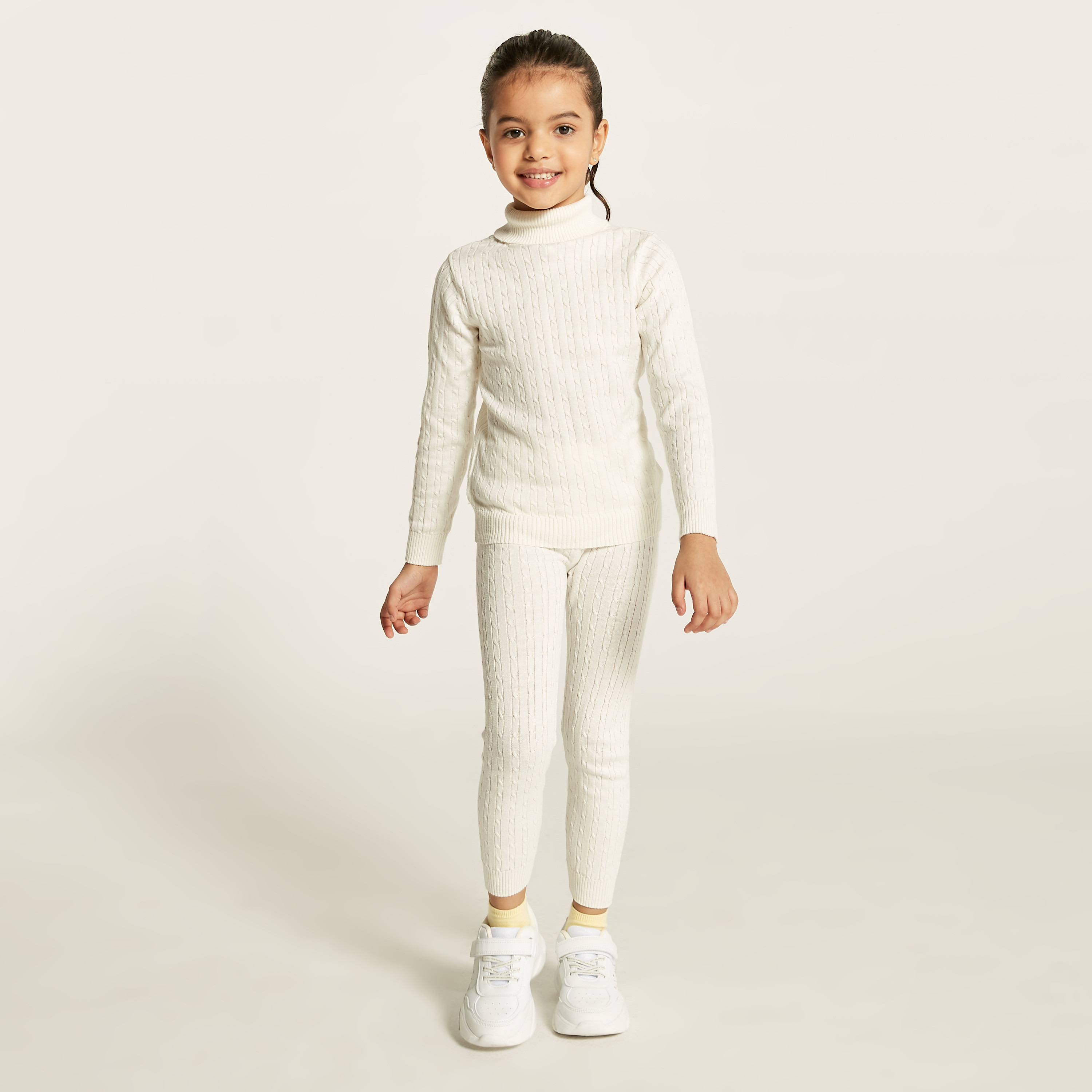 Buy Juniors Textured Turtle Neck Sweater with Long Sleeves Online Babyshop KSA