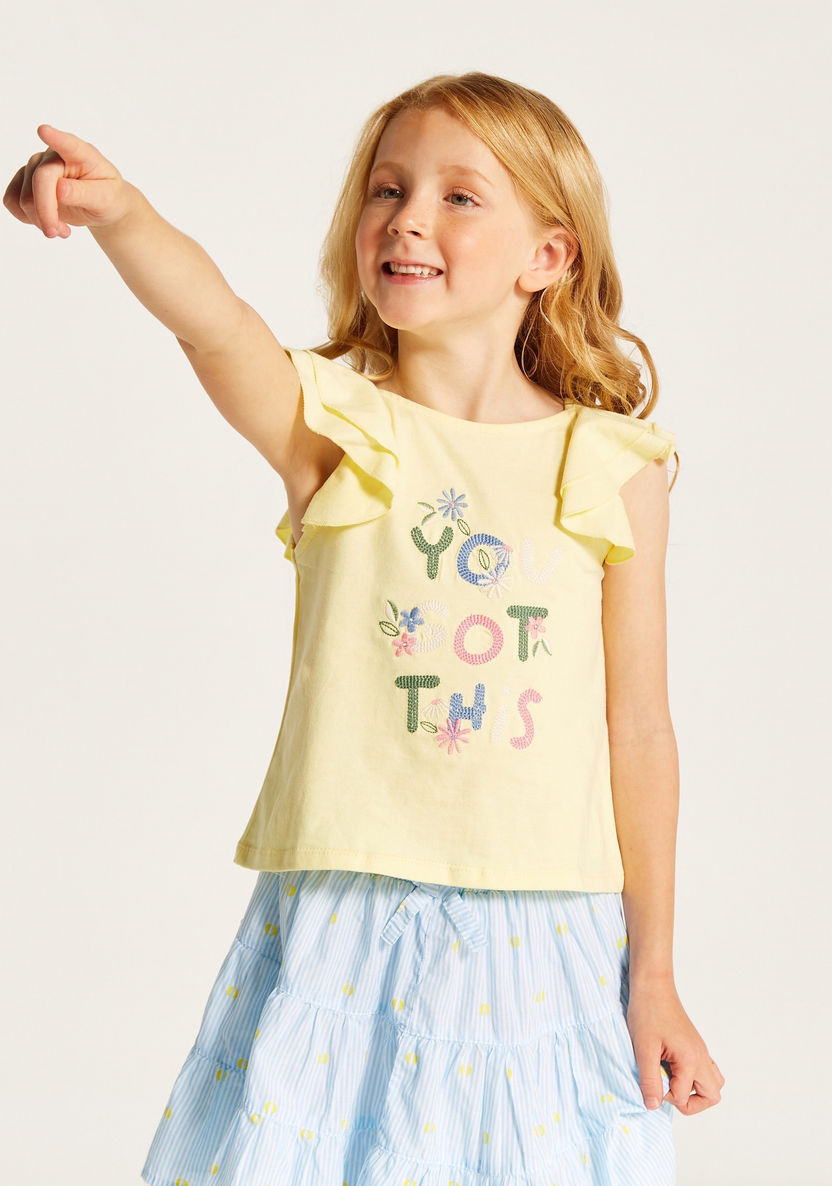 Juniors Printed Sleeveless Top and Skirt Set-Clothes Sets-image-1