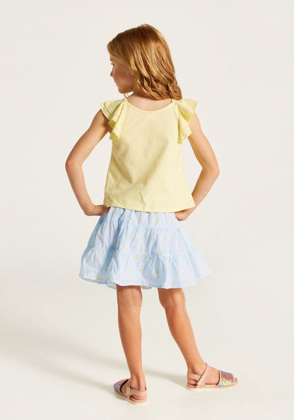 Juniors Printed Sleeveless Top and Skirt Set