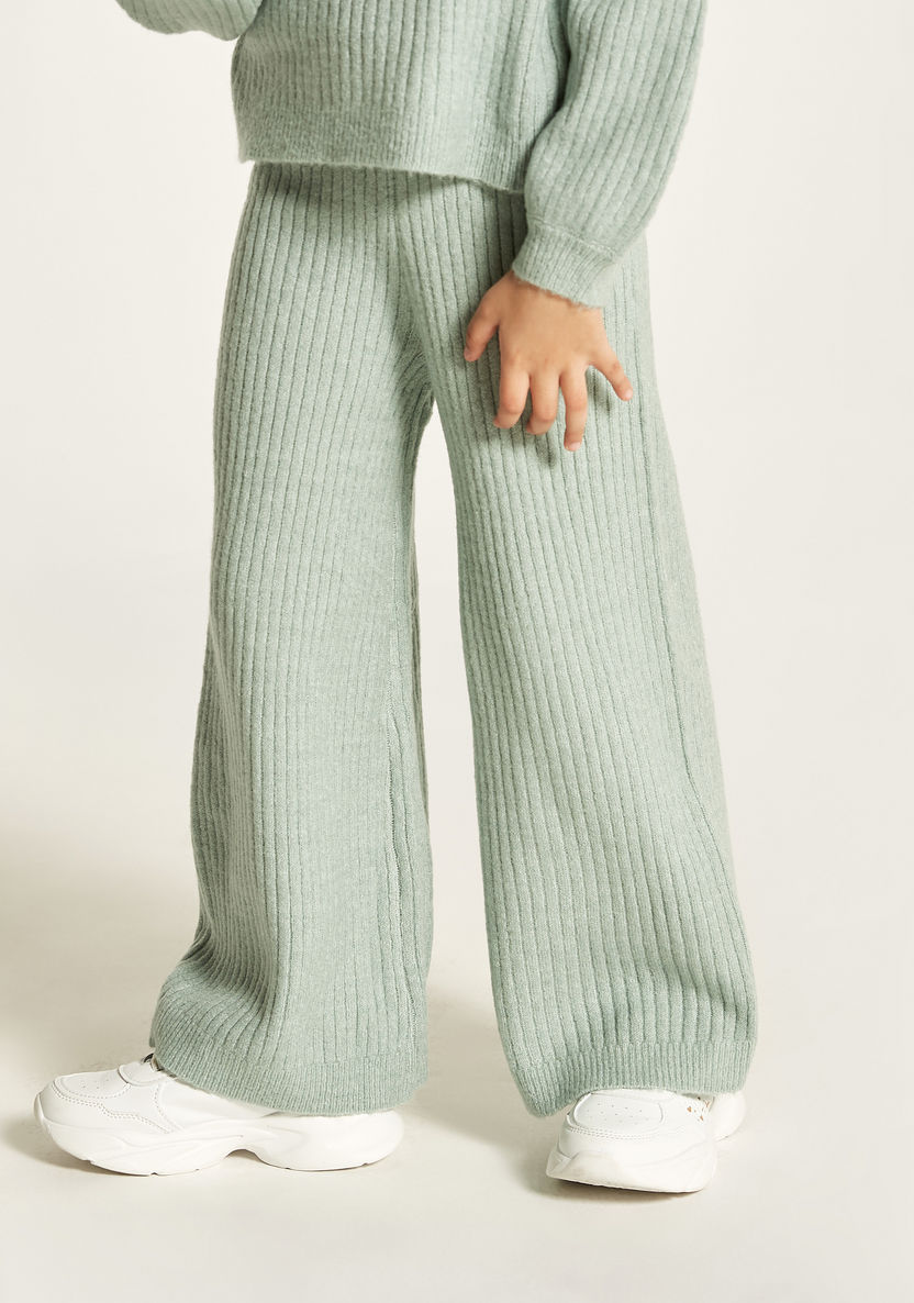 Juniors Ribbed Pullover and Jog Pants Set-Clothes Sets-image-3