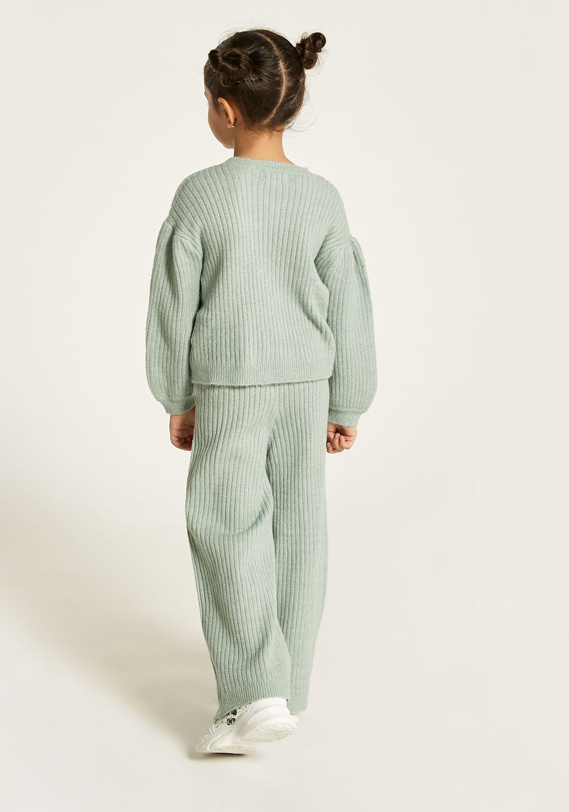 Juniors Ribbed Pullover and Jog Pants Set-Clothes Sets-image-5