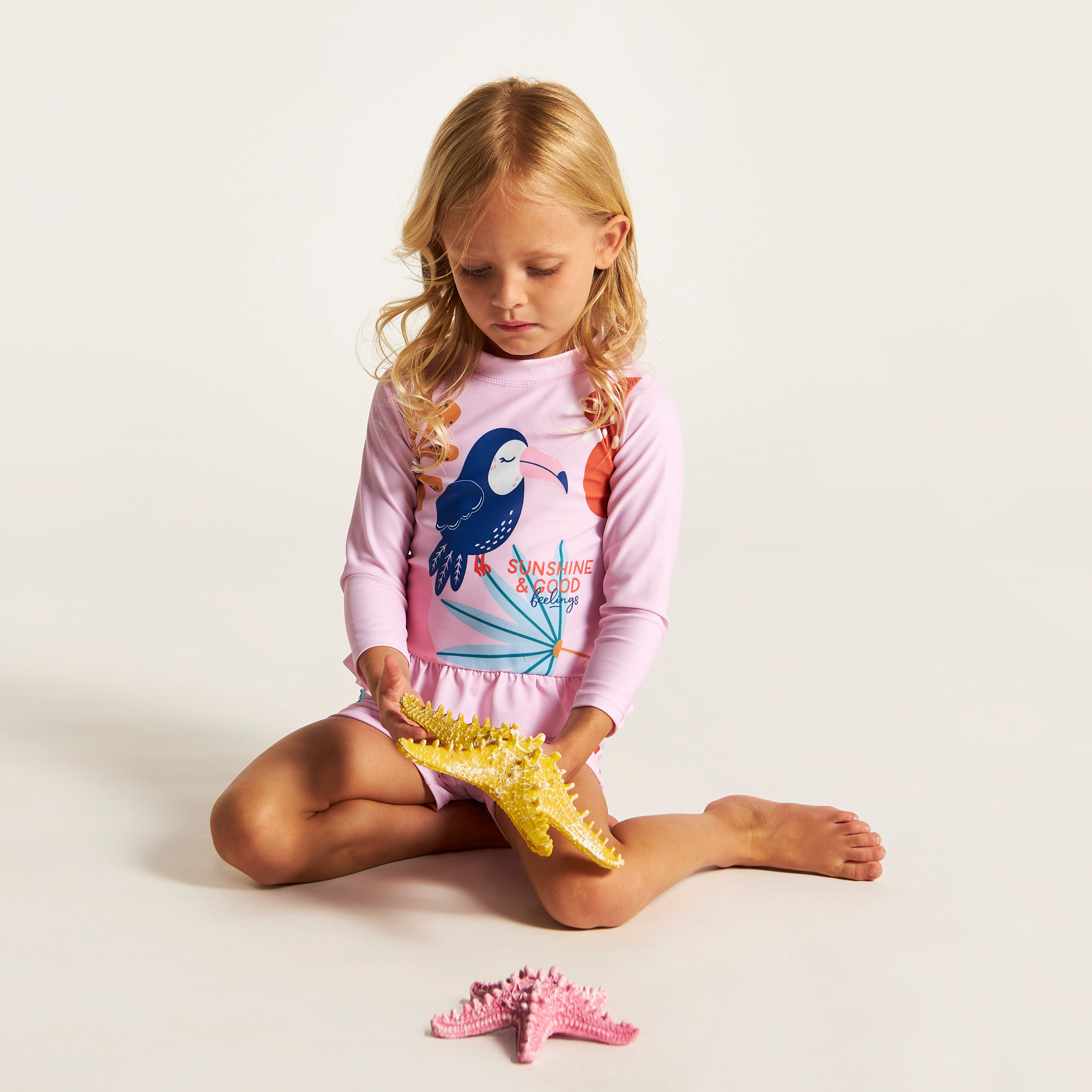 THE LIGHT】Starfish printed easy pants