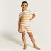 Juniors Striped Swimsuit with Short Sleeves-Swimwear-thumbnailMobile-1