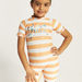 Juniors Striped Swimsuit with Short Sleeves-Swimwear-thumbnail-2