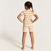Juniors Striped Swimsuit with Short Sleeves-Swimwear-thumbnail-3