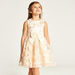 Juniors Lace Textured Sleeveless A-line Dress with Bow Accent-Dresses%2C Gowns and Frocks-thumbnail-1