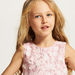 Juniors Textured Sleeveless A-line Dress with Sequin Embellishments-Dresses%2C Gowns and Frocks-thumbnail-2