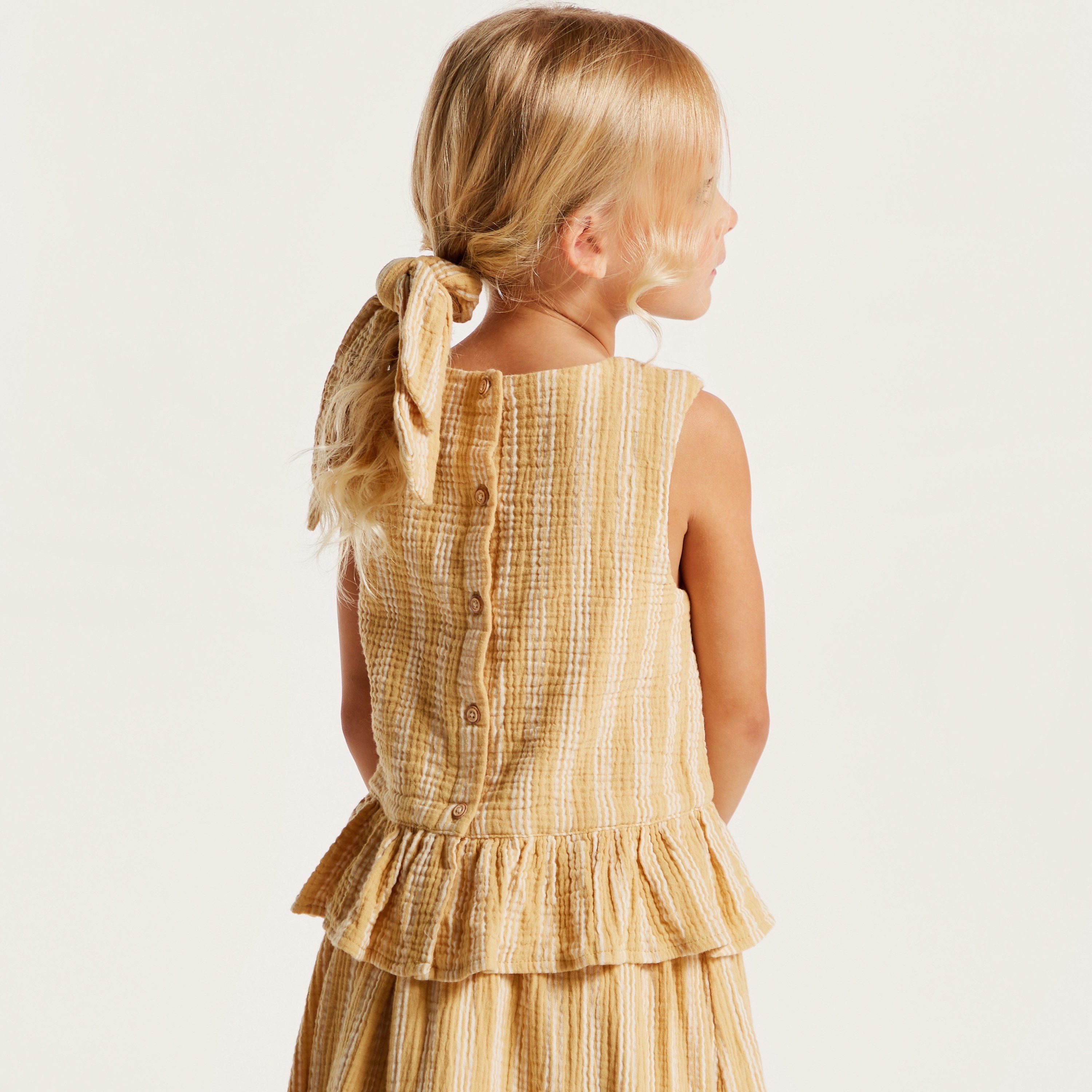 Eligo Striped Sleeveless A-line Top with Button Closure-girls-clothing-blousesandshirts-image-4