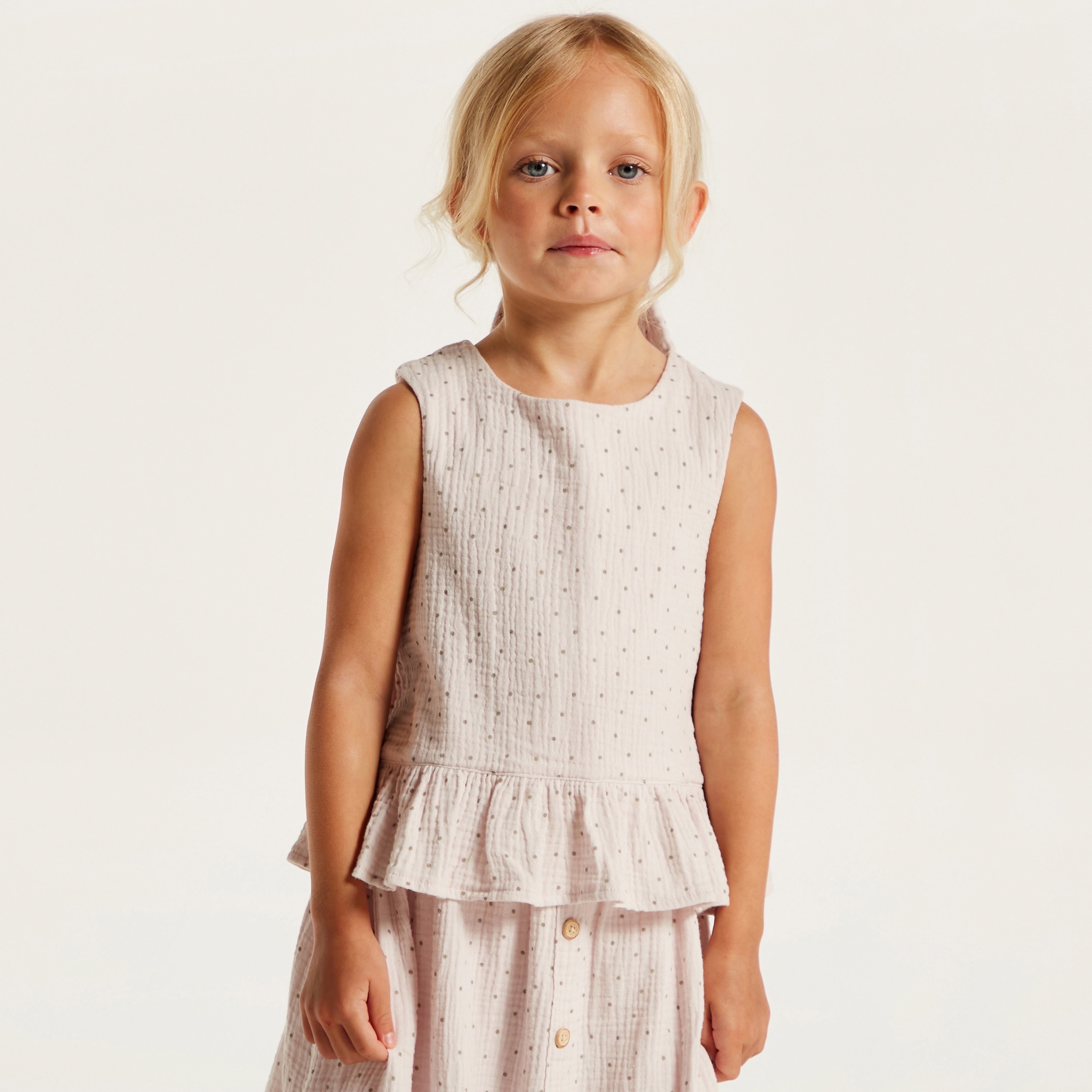 Eligo Printed Sleeveless A-line Top with Button Closure-girls-clothing-blousesandshirts-image-1