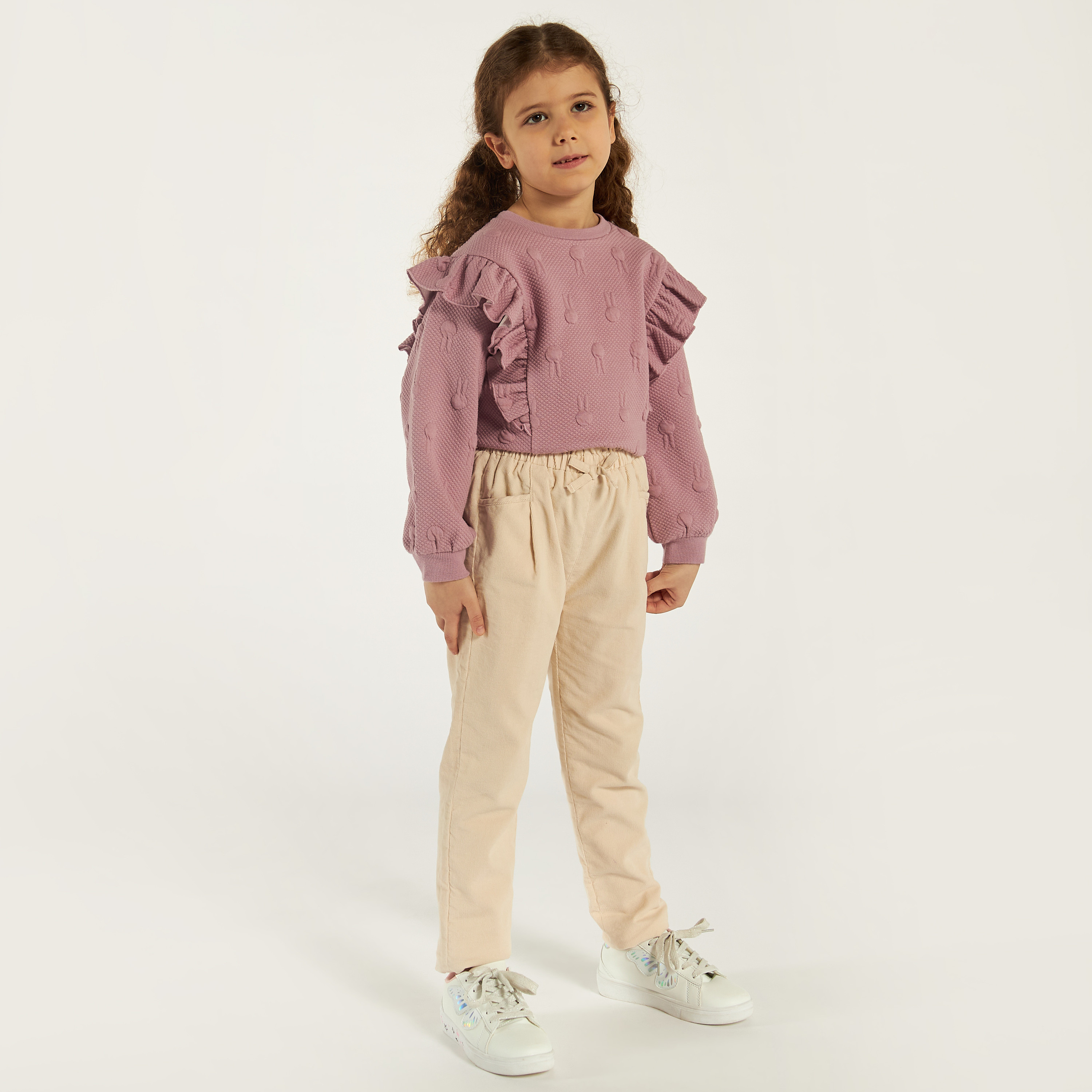 Eligo Solid Pants with Drawstring Closure and Pockets-girls-clothing-bottoms-trousers-image-2