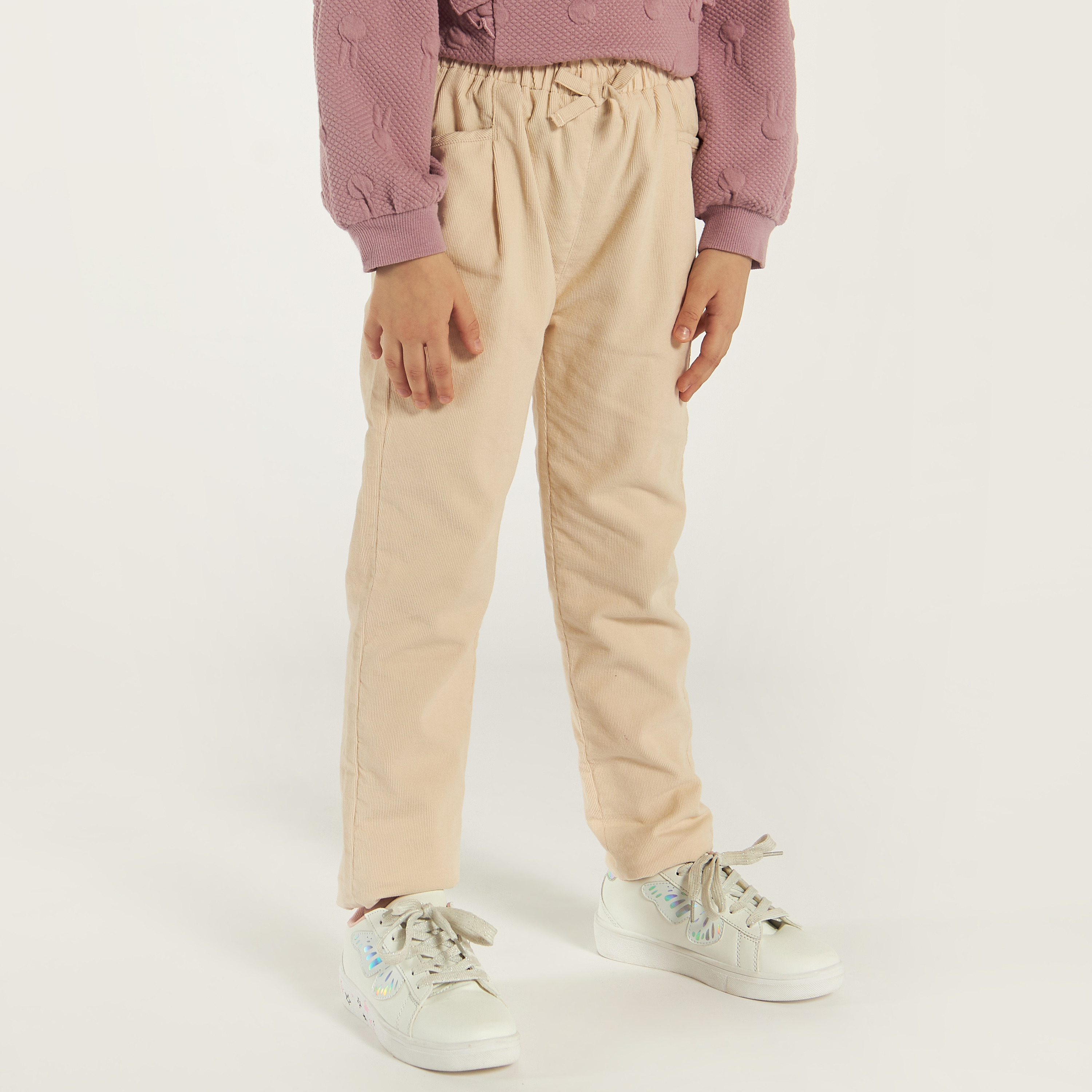 Eligo Solid Pants with Drawstring Closure and Pockets-girls-clothing-bottoms-trousers-image-3