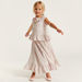 Polka Dot Print Maxi Skirt with Elasticated Waistband and Frill Detail-Skirts-thumbnail-0