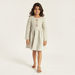 Eligo Embroidered Dress with Long Sleeves and Zip Closure-Dresses%2C Gowns and Frocks-thumbnailMobile-1