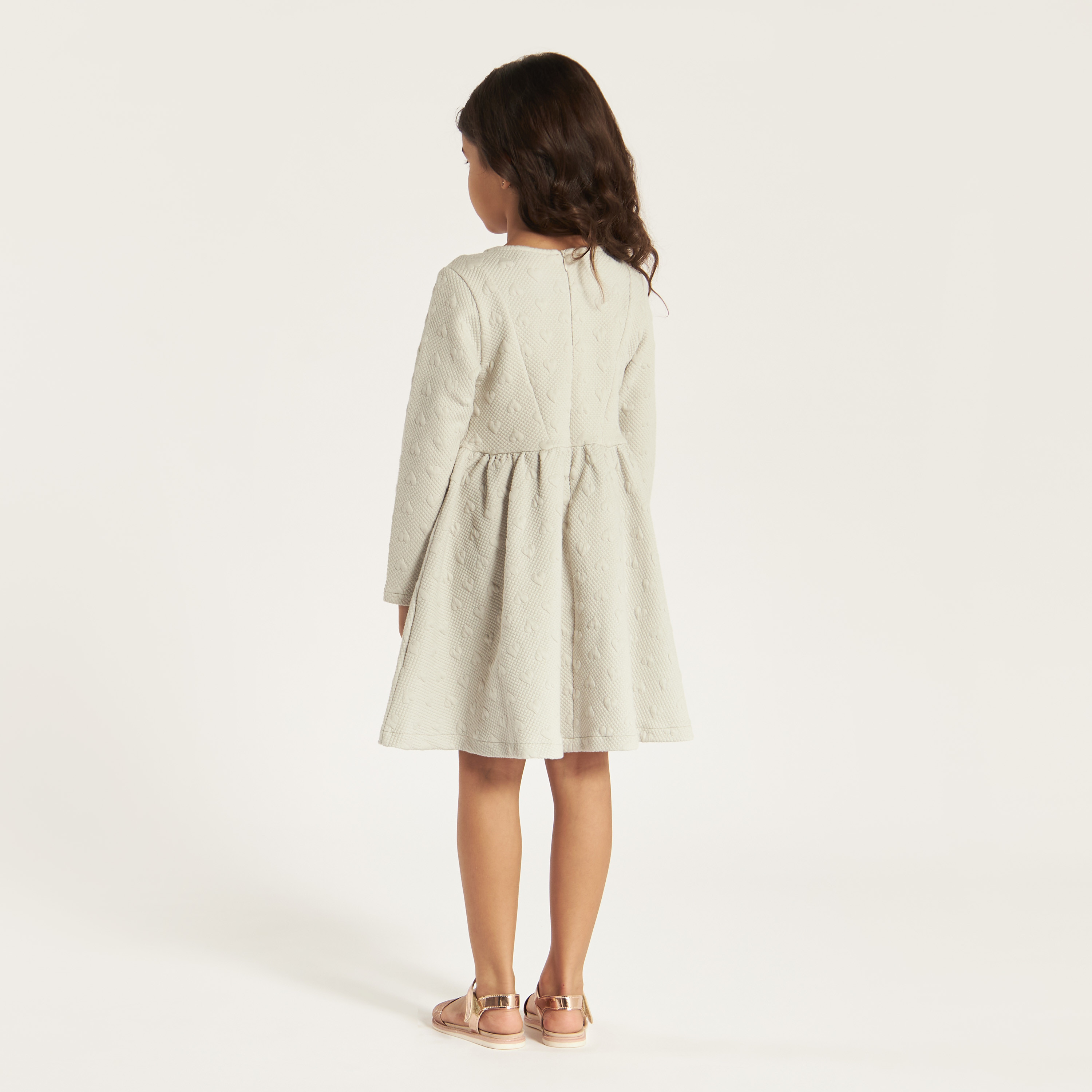 Eligo Embroidered Dress with Long Sleeves and Zip Closure-girls-clothing-dressesandjumpsuits-image-4