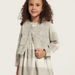 Eligo Checked Dress with Plush Textured Sleeveless Jacket Set-Dresses%2C Gowns and Frocks-thumbnail-3