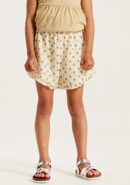 Frill Detail Sleeveless Top and Printed Shorts Set-Clothes Sets-image-3