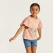 Lee Cooper Butterfly Print Top with Short Sleeves-T Shirts-thumbnailMobile-1