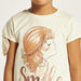 Lee Cooper Printed Crew Neck T-shirt with Short Sleeves and Knot Detail-T Shirts-thumbnail-2