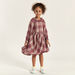 Lee Cooper Checked Dress with Peter Pan Collar and Long Sleeves-Dresses%2C Gowns and Frocks-thumbnailMobile-1