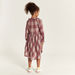Lee Cooper Checked Dress with Peter Pan Collar and Long Sleeves-Dresses%2C Gowns and Frocks-thumbnail-4