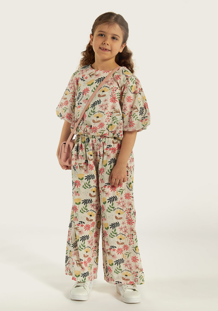 Lee Cooper Floral Print Top and Pants Set-Clothes Sets-image-0