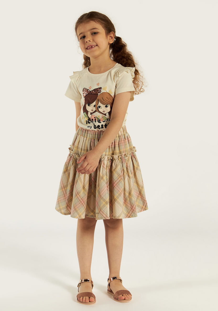 Lee Cooper Printed T-shirt and Skirt Set-Clothes Sets-image-1